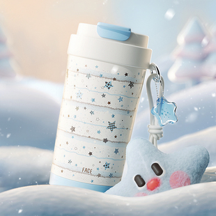 face高颜值吸管保温杯女学生2025新款随行陶瓷内胆咖啡水杯子情侣
