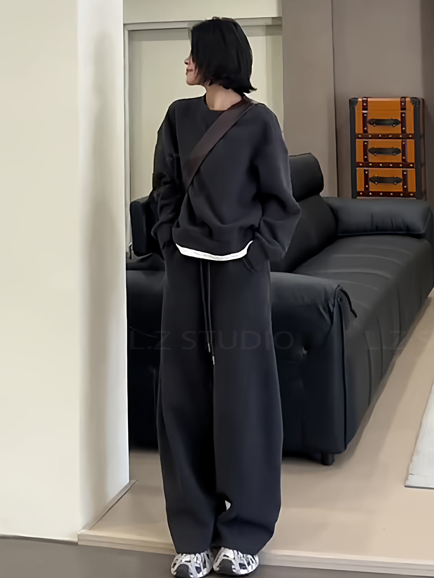 高级感秋冬加绒加厚卫衣套装女休闲覆古慵懒风运动服假两件套洋气,女装/女士精品,时尚套装,淘宝优惠券,粉丝福利购,淘宝优惠卷