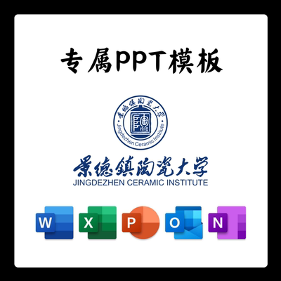 景德镇陶瓷大学PPT模板简约清新欧美毕业答辩汇报总结