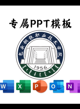 包头钢铁职业技术学院PPT模板简约清新毕业答辩毕业总结通用PPT