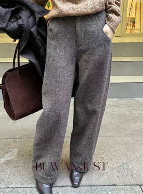BUWANJUST高品定制羊毛混纺花纱加厚冬季保暖羊毛裤B2523