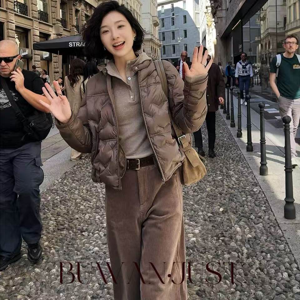 不晚BUWANJUST【轻盈锁温】高定一体防跑绒夹克廓形羽绒服 B962