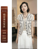 BUWANJUST高品定制天丝亚麻定位马蹄图腾印花老钱风马甲 B1736