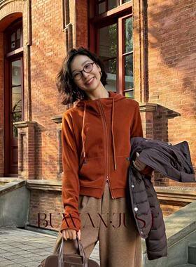 不晚BUWANJUST【老友记】高品定制连帽舒适德绒保暖卫衣T8081