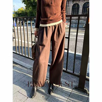 BUWANJUST 【舒适区】长绒棉高包容度宽松有腔调显瘦休闲裤 B2100