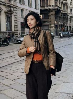 BUWANJUST【柏林往事】小翻领定位充绒菱形格精致感鹅绒服  N898