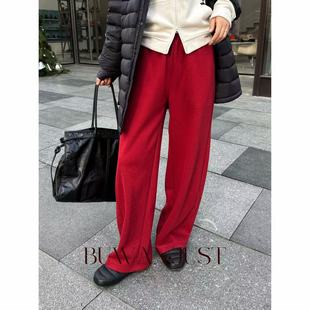 BUWANJUST【花苞裤】高定加绒加厚羊毛混纺显瘦舒适休闲裤B2377