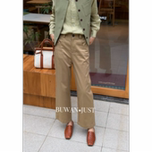 B2619 高定显瘦百搭微弹力后腰松紧直筒裤 BUWANJUST 筷子裤