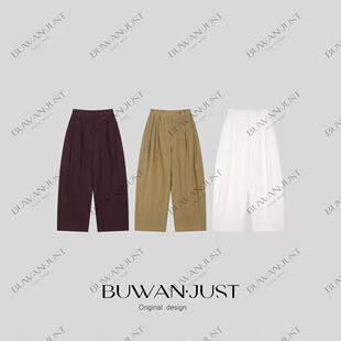 高定松紧腰满分亚麻老钱镰刀休闲裤 B2738 玉茗茶骨 BUWANJUST