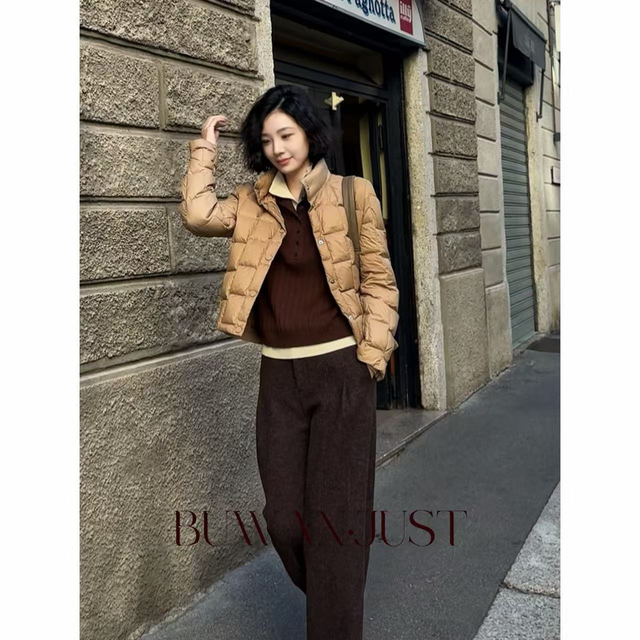 不晚BUWANJUST  【马德里】90绒蓬松机能型夹克小立领羽绒服B1029