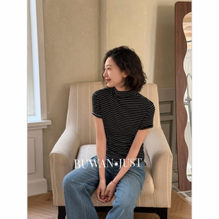 BUWANJUST【自留】高定莱赛尔天丝绵羊毛混纺软糯打底衫 B2529