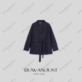BUWANJUST B2603 牛仔格纹微带腰带牛仔外套 晚晚强推 早春新品