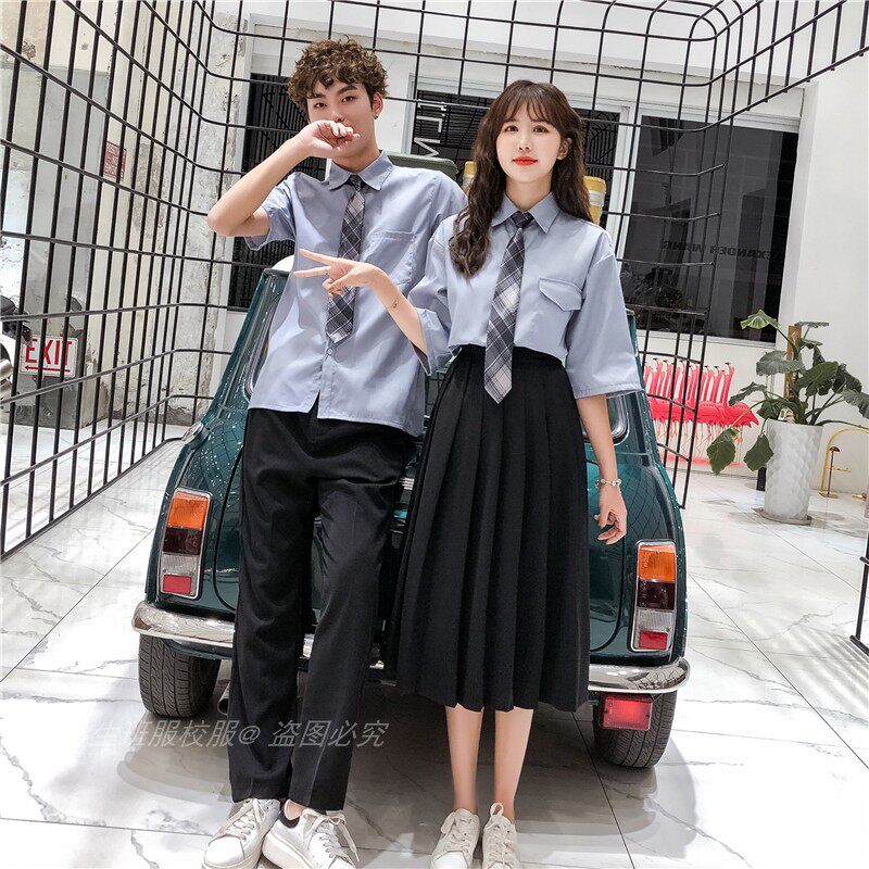 日系学生装高中初中班服校服秋季JK制服日系学院风百褶裙衬衫套装
