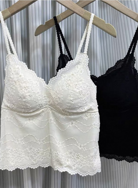 95107四季薄款高质量V领蕾丝花边吊带潮流纯欲性感内搭外穿小