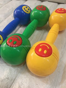 幼儿园早操器械塑料玩具儿童做操有声哑铃舞蹈体操用品笑脸哑铃