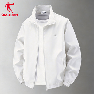 潮流风衣 开衫 乔丹外套男冲锋衣宽松型休闲风防风立领夹克男士 长袖