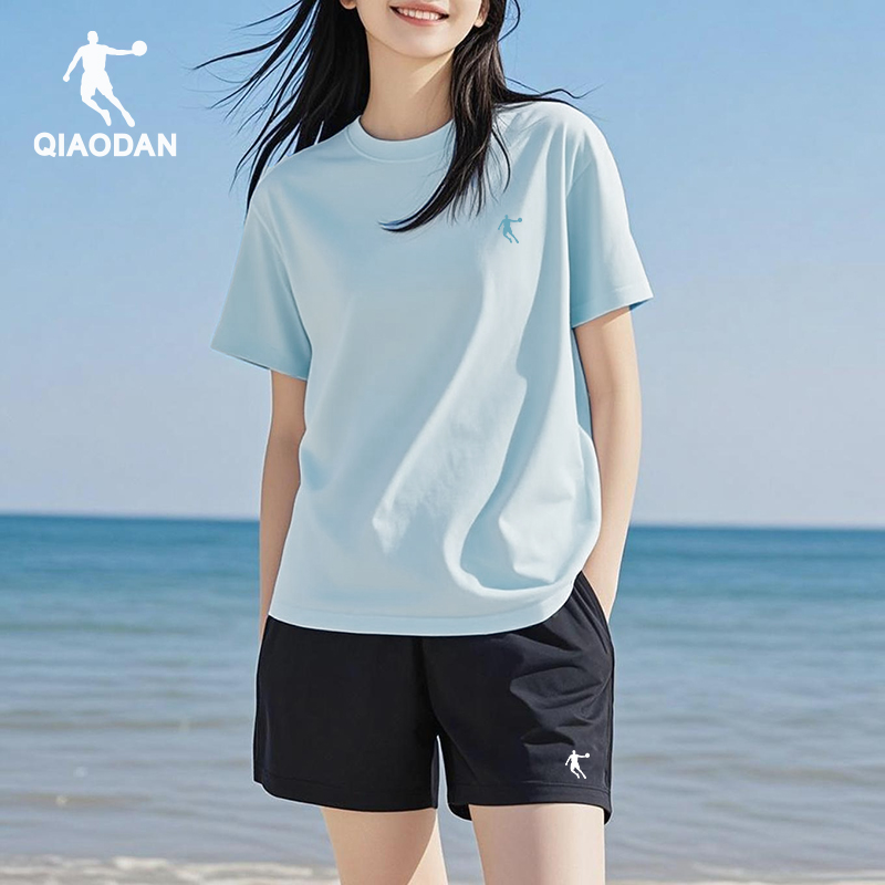 乔丹运动套装女2025夏季新款羽毛球服冰丝透气跑步健身两件套装女
