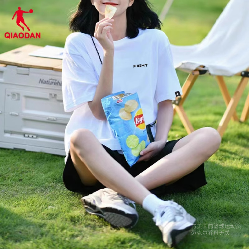 乔丹运动套装女2024夏季宽松跑步五分裤薄款两件套大码透气运动服