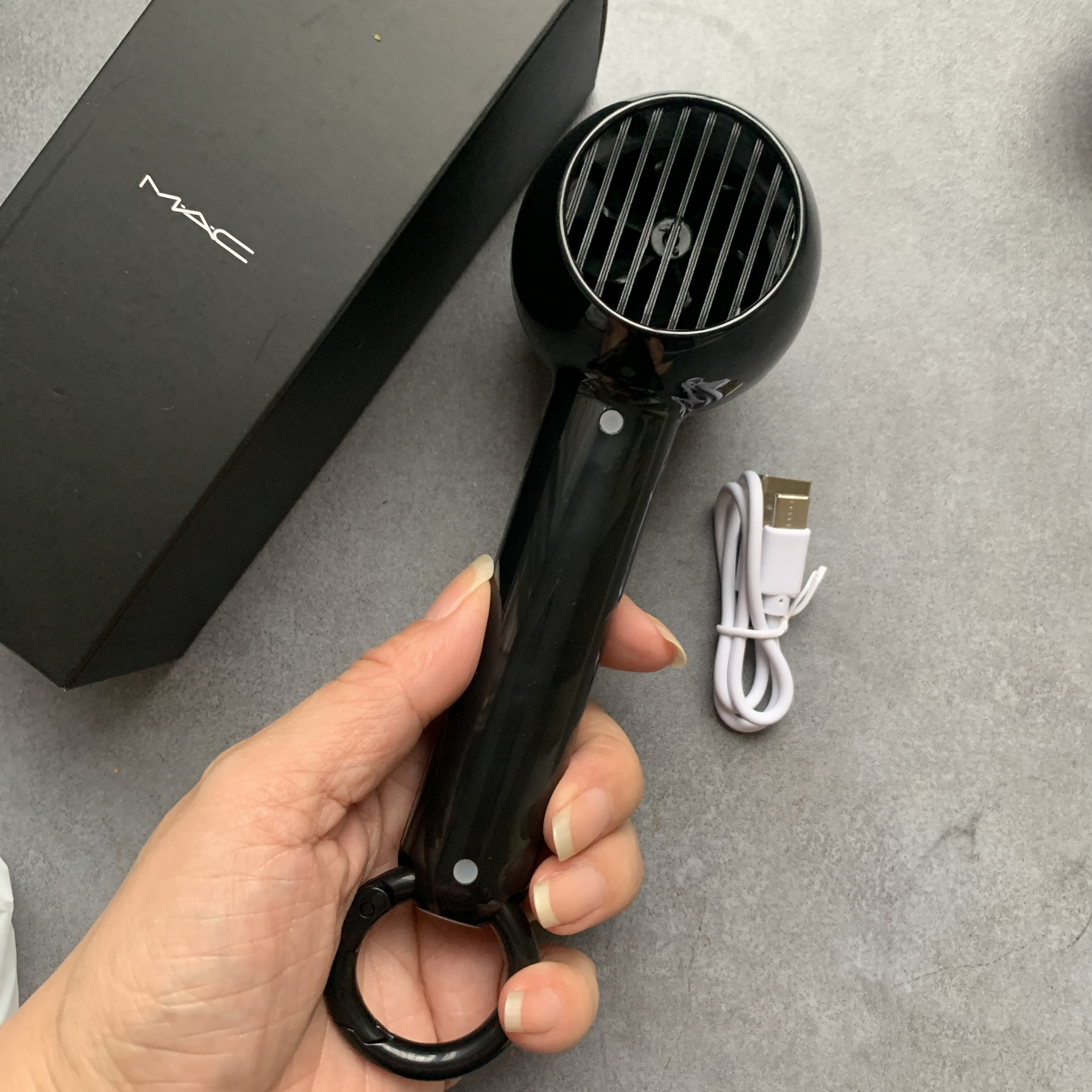 mac周边 手持便携式迷你电风扇 可挂可立小型充电静音降温神器