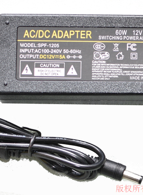 AC DC ADAPTER原装DC12V5A电源适配器型号SPF-1205