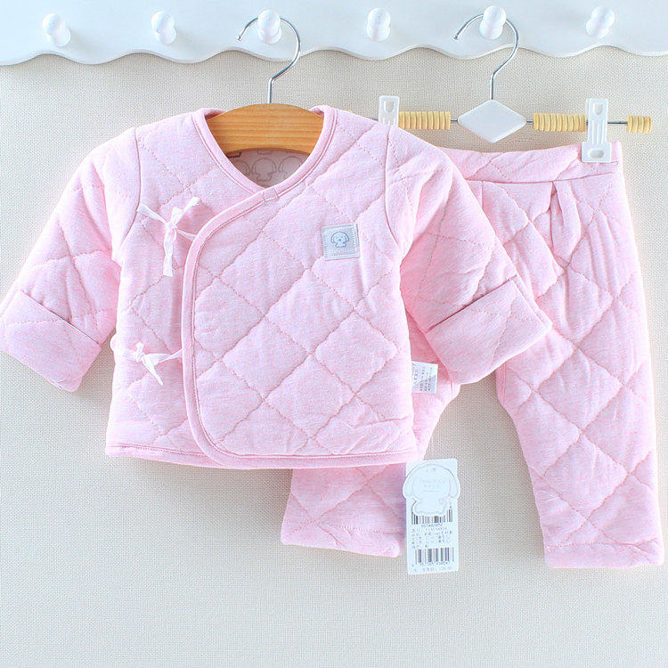 凡爱宝贝初生婴儿纯棉春秋冬毛衫套装宝宝绑带棉裤薄棉衣小孩长袖
