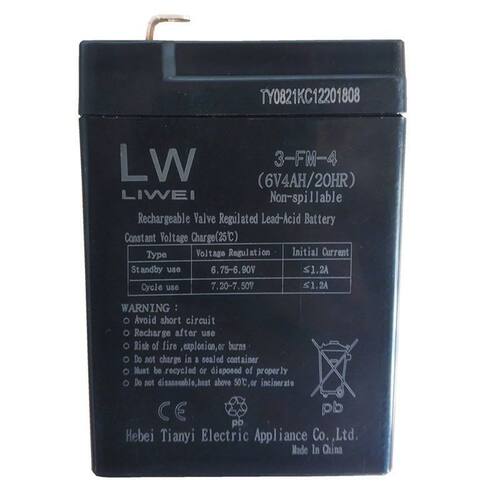 LW力威蓄电池 3-FM-4 6V4AH/20HR玩具车儿童车 电子称秤电瓶LIWEI