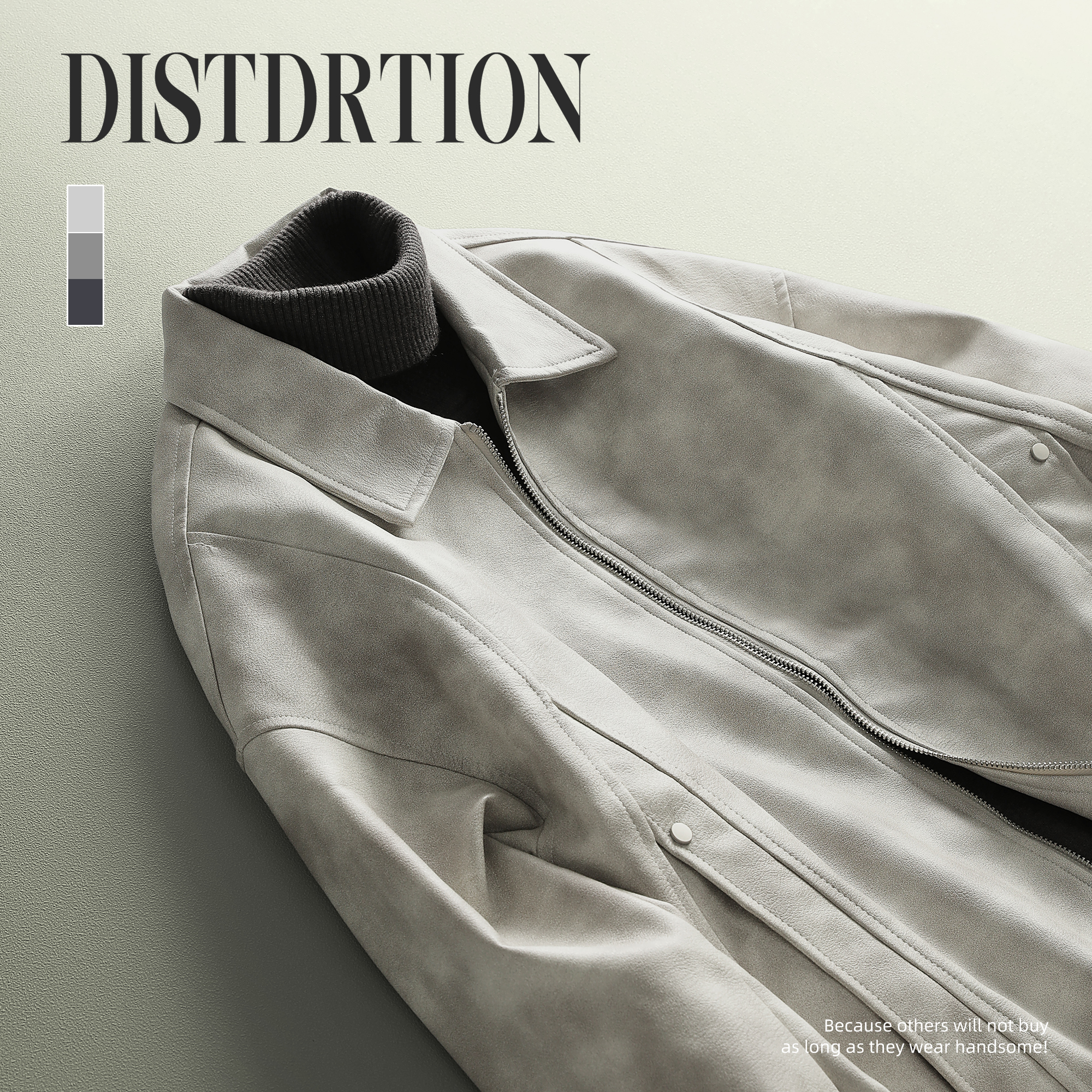 LUUD 潮牌高级感晕染设计PU皮夹克宽松外套男街头机车服短款上衣