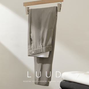 半松紧轻奢长裤 LUUD 日常通勤百搭锥形裤 男夏季 垂坠感极简休闲裤