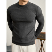 莫代尔包芯纱全天候保暖针织衫 LUUD 通勤百搭半高领打底衫 男秋冬
