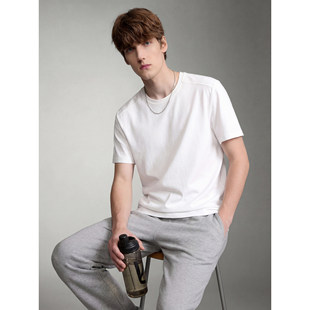cityboy百搭休闲白色T恤上衣 男士 LUUD 清爽凉感迪桑麻棉圆领短袖