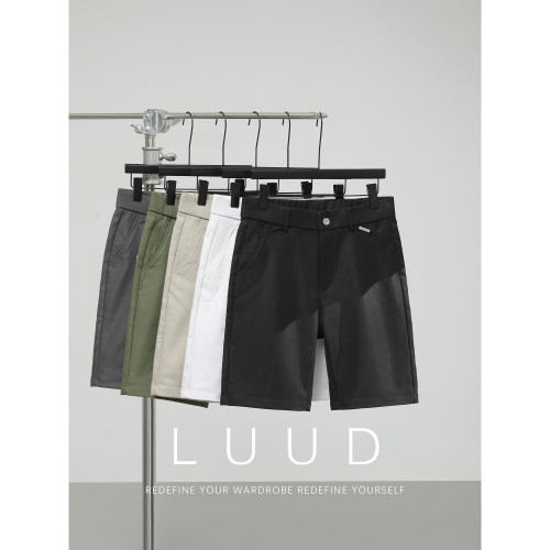 LUUD 细斜纹肌理感小西裤男士夏季凉感修身短裤半松紧休闲中裤子