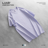 舒适亲肤纯棉230克短袖 LUUD 夏装 T恤20支锭纺纱休闲微落肩上衣男