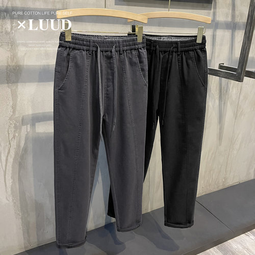 LUUD仿牛仔个性洗水工艺休闲裤