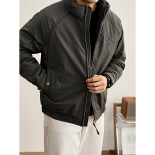 复古男士 LUUD 美式 立领外套冬季 羽绒服 轻盈保暖防风白鸭绒插肩袖