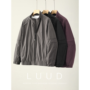 设计夹克男 饰解构袖 LUUD 潮牌山系户外防风立领外套倒三角金属装