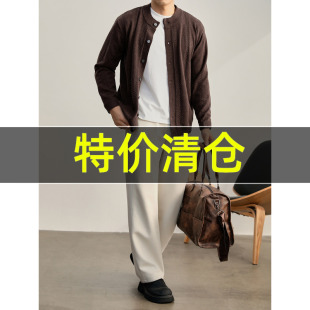 针织开衫 编织绞花男士 波斯纶镂空提花羊毛混纺毛衣外套秋季 特价