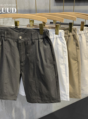 LUUD 夏季休闲短款舒适棉质修身中裤帅气韩版潮流沙滩5五分裤子男