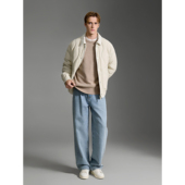 LUUD 90白鸭绒假两件拼接灯芯绒翻领羽绒服轻盈防风保暖外套男冬