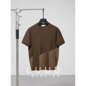 冰爽丝立体条纹T恤衫 LUUD 肌理感提花针织短袖 夏季 法式 老钱风男士