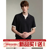 T恤毛衫 LUUD 翻领短袖 男夏舒适透气薄款 假两件双层领口针织POLO衫