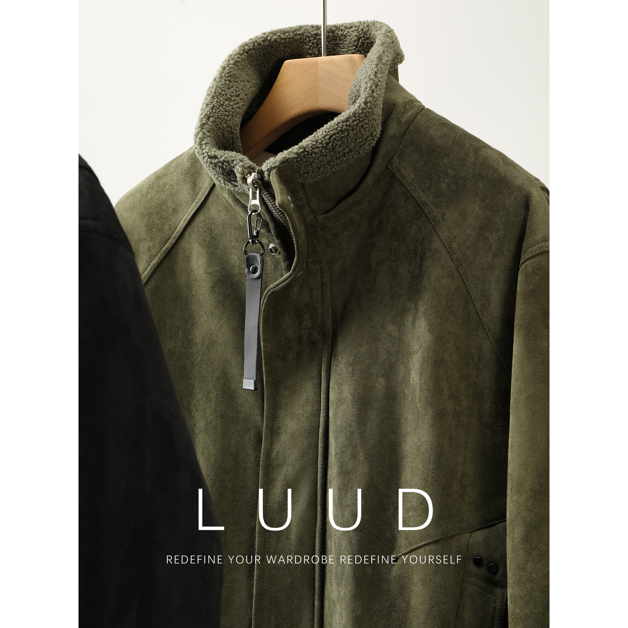 LUUD 局部夹棉羊羔绒内里男士麂皮绒棉服外套冬季复古工装风夹克,男装,夹克,淘宝优惠券,粉丝福利购,淘宝优惠卷