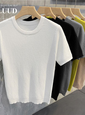 【福利清仓】小众高捻仿亚麻透气上衣休闲圆领夏季百搭韩版螺纹