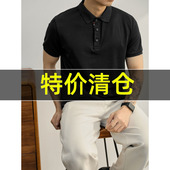 饰领口保罗衫 特价 男长绒棉凉感上衣黑色装 Polo衫 轻熟气质感短袖