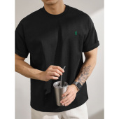 衫 双面原棉亲肤日系短袖 男生上衣 落肩微阔夏日清爽圆领T恤衫 LUUD