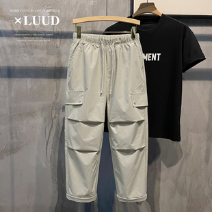 夏季 裤 薄款 分层设计多口袋休闲裤 LUUD 抽绳长裤 日系高街阔腿工装