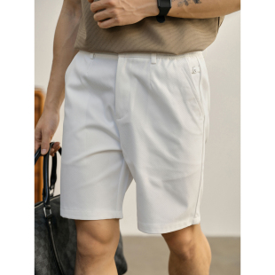 夏季 男士 都市休闲中裤 百搭修身 LUUD 直筒小西裤 极简风细斜纹短裤