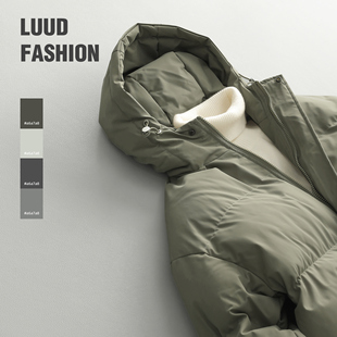LUUD 连帽加厚棉衣男士冬季2025新款保暖面包服户外防寒棉服外套