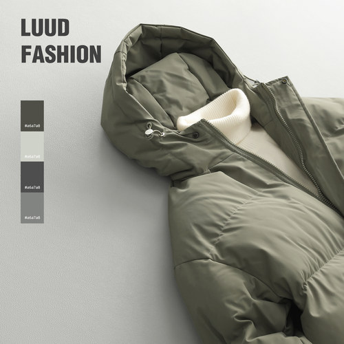 LUUD 连帽加厚棉衣男士冬季2025新款保暖面包服户外防寒棉服外套