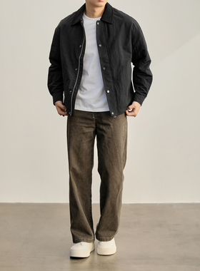 LUUD 拼接撞色翻领巴恩风夹克男士boxy短宽户外防风抽绳下摆外套