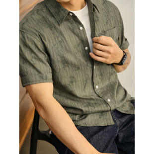 夏季 LUUD 衬衫 渲染设计短袖 天丝纤维叠穿宽松坠感衬衣男 复古薄款